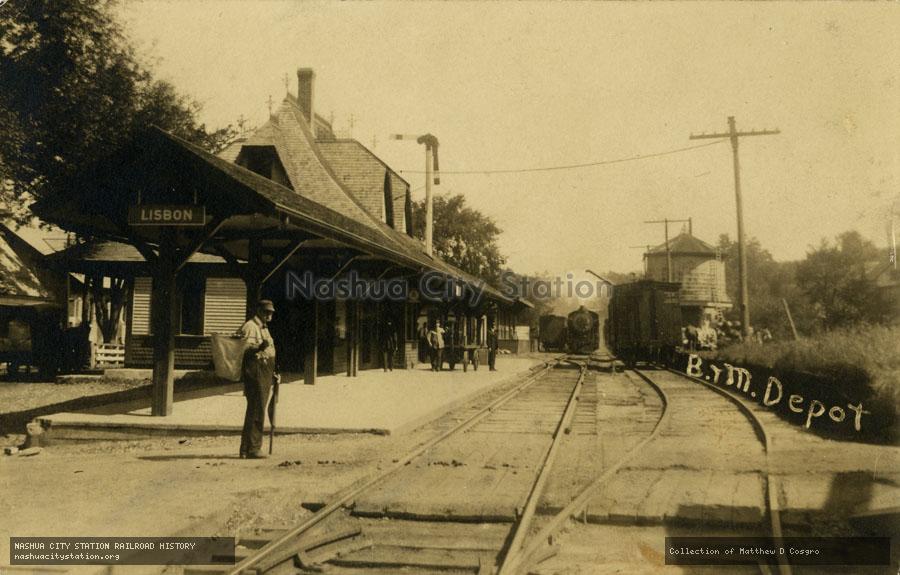 Postcard: Lisbon Boston & Maine Railroad Depot